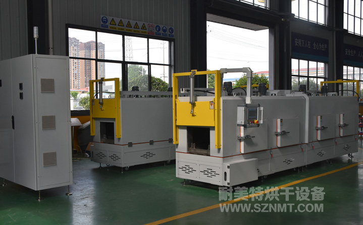 新能源汽車電機(jī)產(chǎn)品涂膠后膠水固化熱套冷卻通道加熱隧道爐